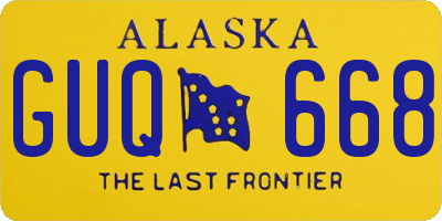 AK license plate GUQ668