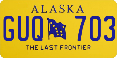 AK license plate GUQ703