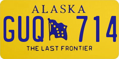 AK license plate GUQ714