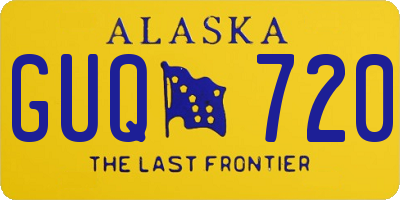 AK license plate GUQ720