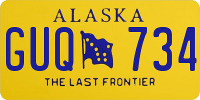 AK license plate GUQ734