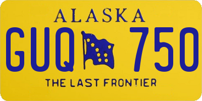 AK license plate GUQ750