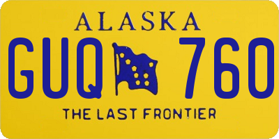 AK license plate GUQ760