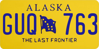 AK license plate GUQ763