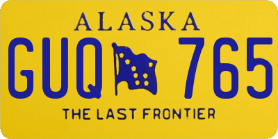 AK license plate GUQ765