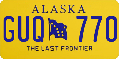 AK license plate GUQ770