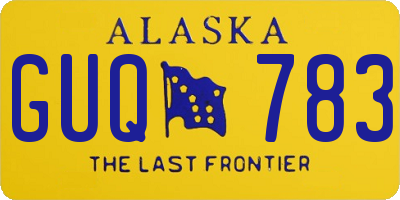 AK license plate GUQ783