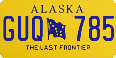 AK license plate GUQ785