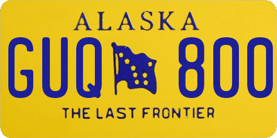 AK license plate GUQ800