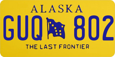 AK license plate GUQ802