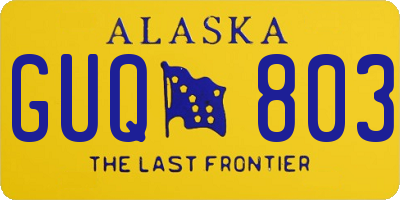 AK license plate GUQ803