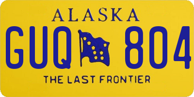 AK license plate GUQ804