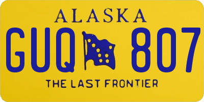 AK license plate GUQ807