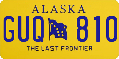 AK license plate GUQ810