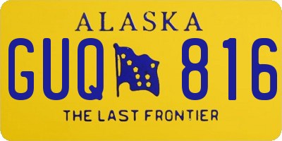 AK license plate GUQ816