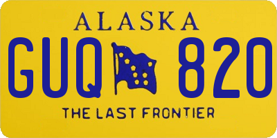 AK license plate GUQ820