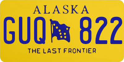 AK license plate GUQ822