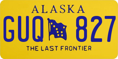 AK license plate GUQ827