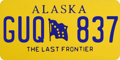 AK license plate GUQ837
