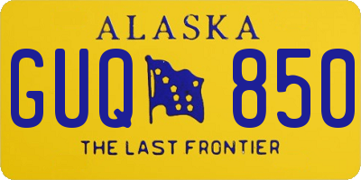 AK license plate GUQ850