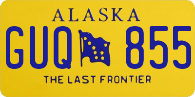 AK license plate GUQ855
