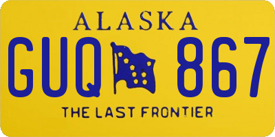 AK license plate GUQ867