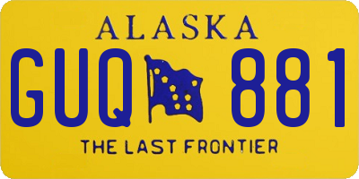 AK license plate GUQ881