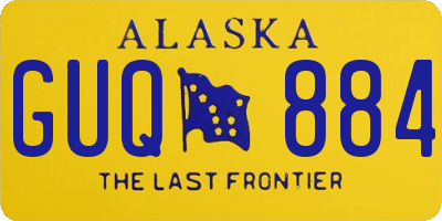 AK license plate GUQ884