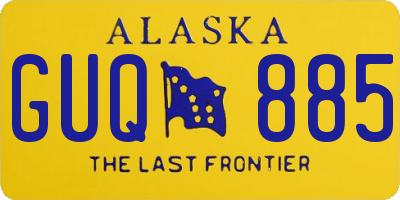 AK license plate GUQ885