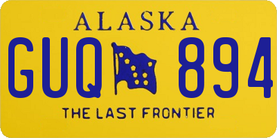 AK license plate GUQ894