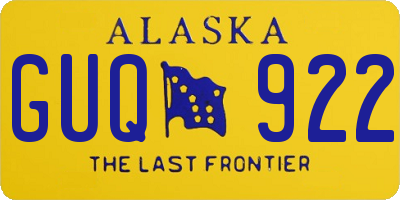 AK license plate GUQ922