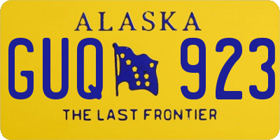 AK license plate GUQ923