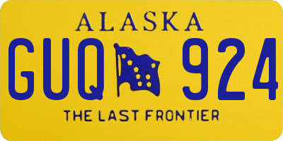 AK license plate GUQ924