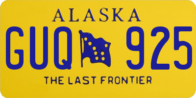 AK license plate GUQ925