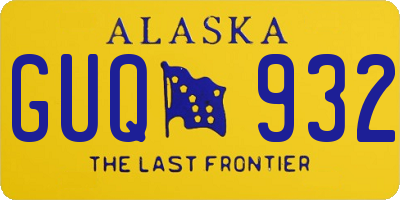 AK license plate GUQ932