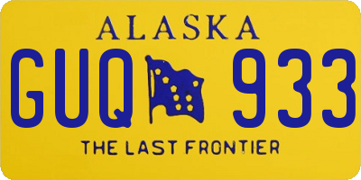 AK license plate GUQ933