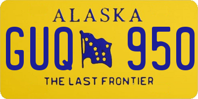 AK license plate GUQ950