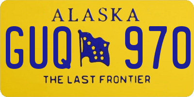 AK license plate GUQ970