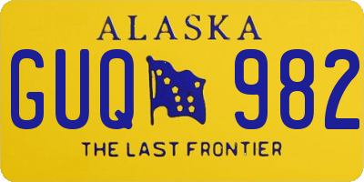 AK license plate GUQ982