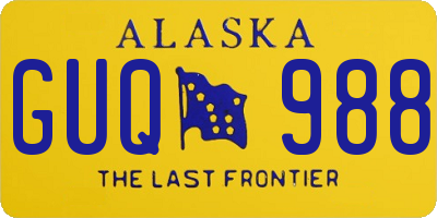 AK license plate GUQ988