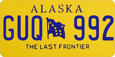 AK license plate GUQ992