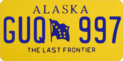 AK license plate GUQ997