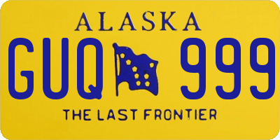 AK license plate GUQ999