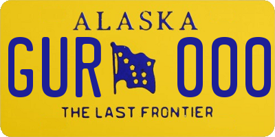 AK license plate GUR000