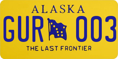 AK license plate GUR003
