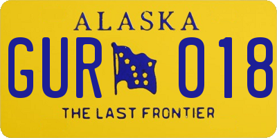 AK license plate GUR018