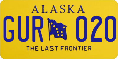 AK license plate GUR020