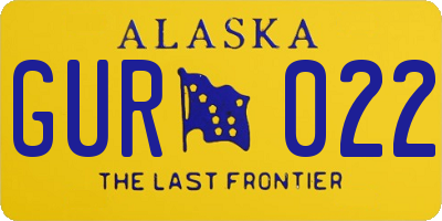 AK license plate GUR022
