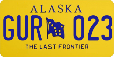 AK license plate GUR023