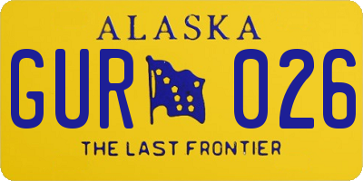 AK license plate GUR026